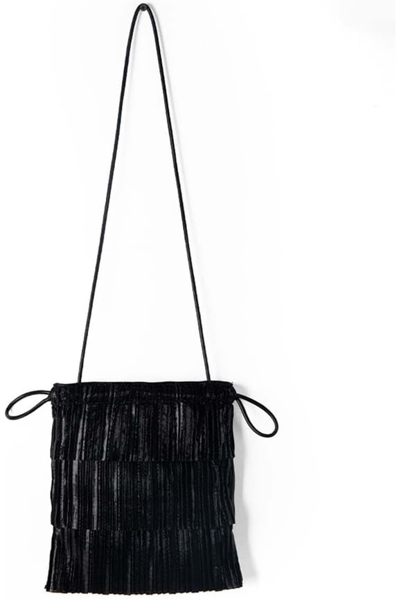 Small Crossbody Bag for Women Trendy Design Shoulder Purse Ruffled Hem Shoulder Cute Women's Drawstring Crossbody Bag