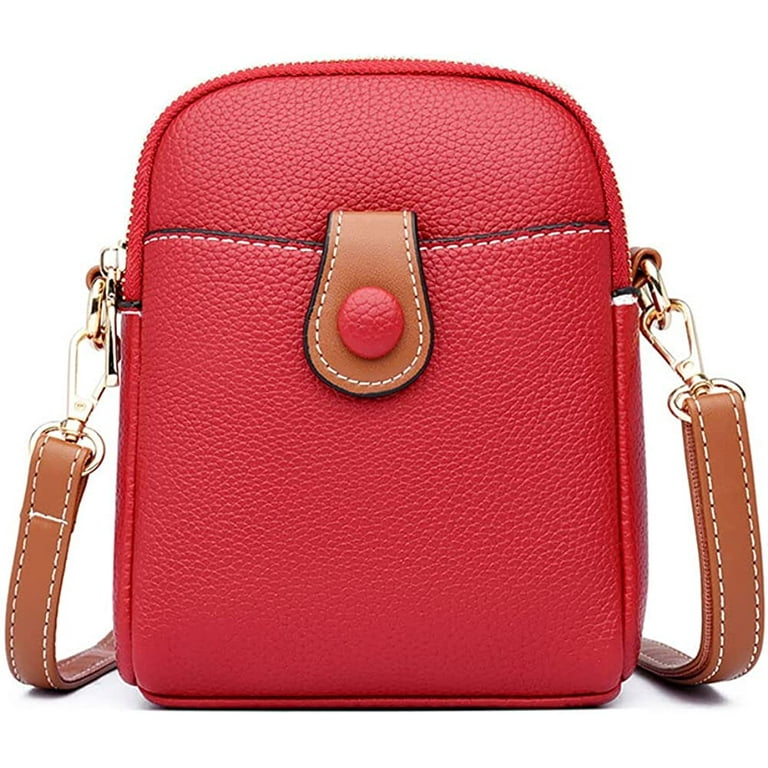 PIKADINGNIS Small Crossbody Bags for Women Leather Cell Phone Purse Mini  Shoulder Handbags with Zipper & Adjustable Strap