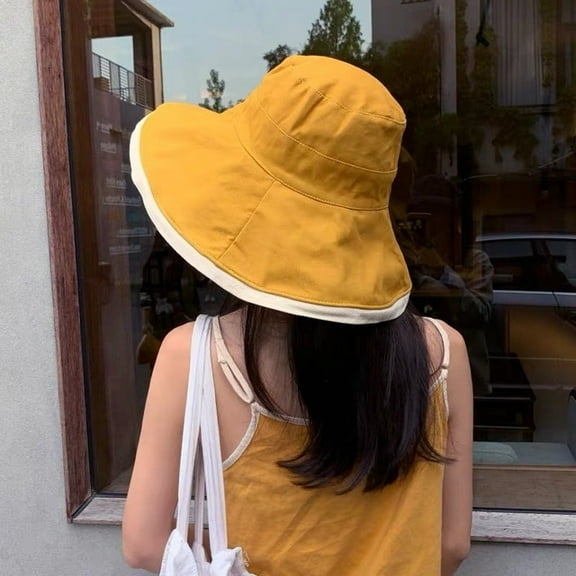 PIKADINGNIS Solid Bucket Hat Two Side Wear Unisex Bob Caps Hip Hop Gorros Women Summer Panama Cap Beach Sun Fishing Boonie Hat Ladies Cap