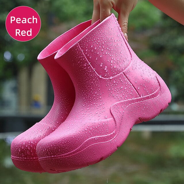 PIKADINGNIS Solid Outdoor Waterproof Ladies Rain Shoes Thick Sole