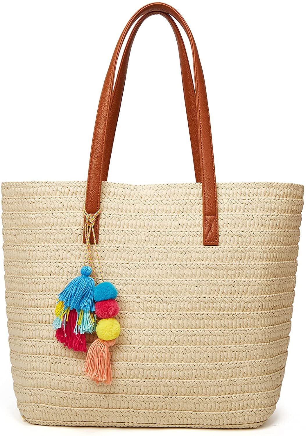 Epsion Straw Beach Bags Tote Tassels Bag Hobo Summer Handwoven Shoulder  Bags Purse With Pom Poms : Clothing, Shoes & Jewelry - Amazon.com