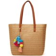 thumbnail image 1 of PIKADINGNIS Straw Beach Bags Tote Tassels Bag Hobo Summer Handwoven Shoulder Bags Purse With Pom Poms, 1 of 6