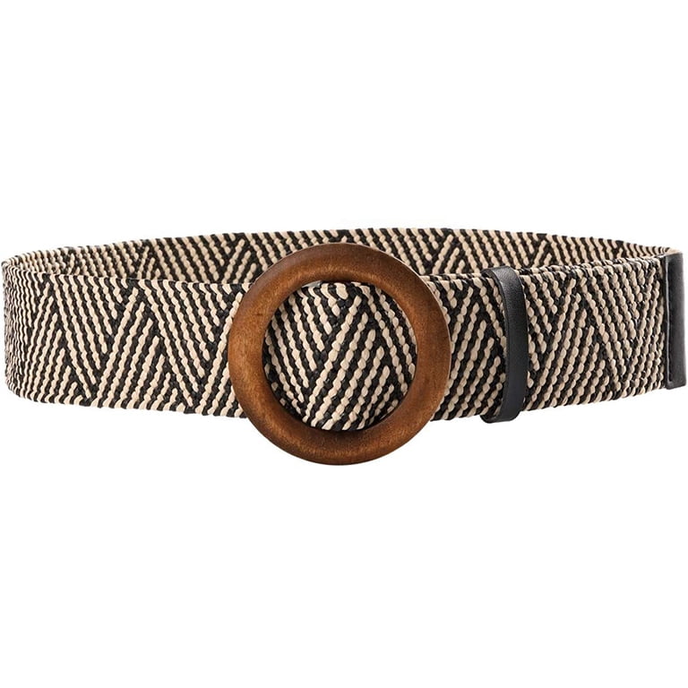 Fashion Straw Woven Elastic Stretch Waist Belt WILLBOND 4 Pcs Women main image 4