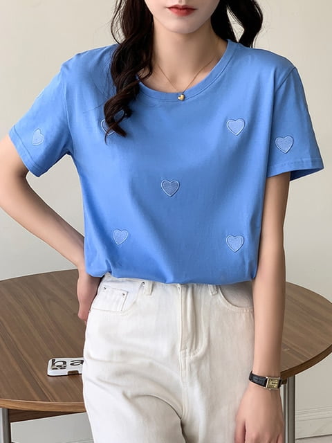 PIKADINGNIS Camisa Feminina V-Neck T Shirt Women Tops Short Sleeve T-Shirt  Female Cotton Tshirt Tees Korean Clothes Poleras Mujer