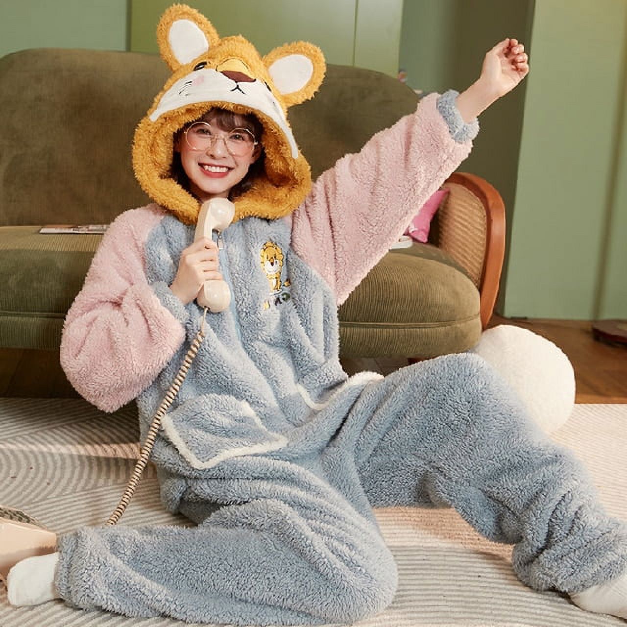 Snug Fit Unisex Adult Onesie Pajamas, Flannel Cosplay Animal One Piece  Halloween Costume Sleepwear Homewear