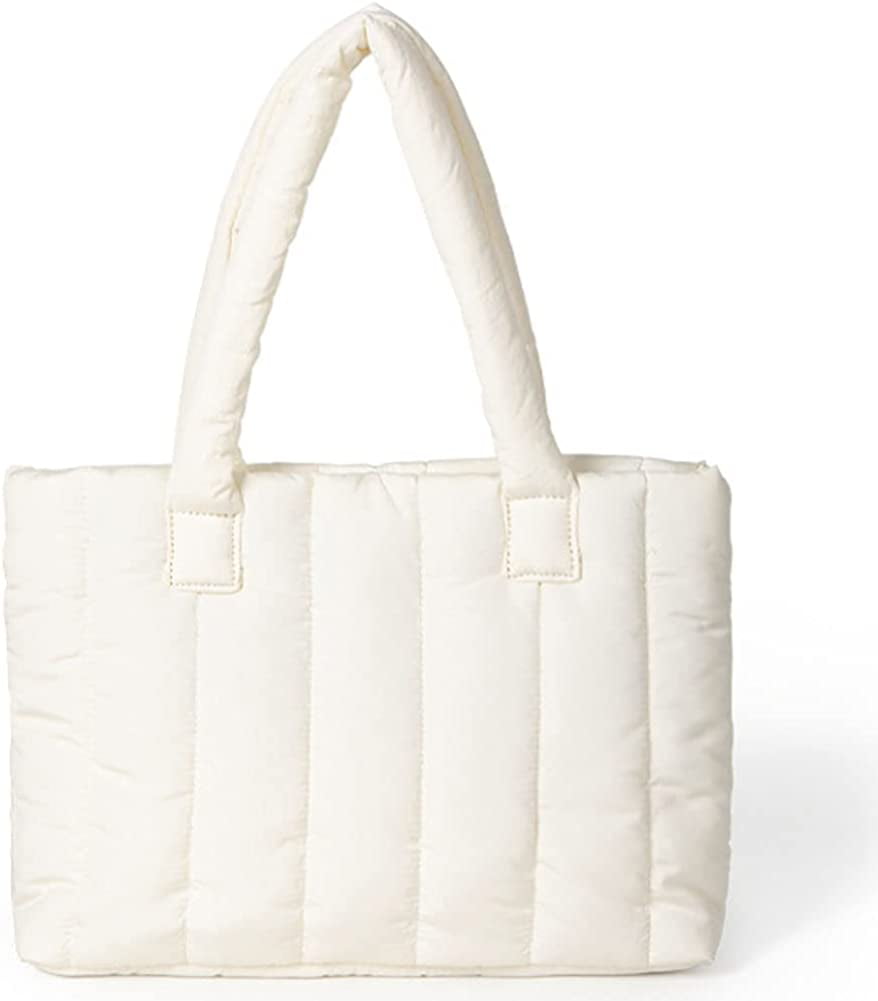 PIKADINGNIS Tote Bag Women Chic Puffer Shoulder Bag Lightweight Quilted  Satchels Handbag for Work School Travel