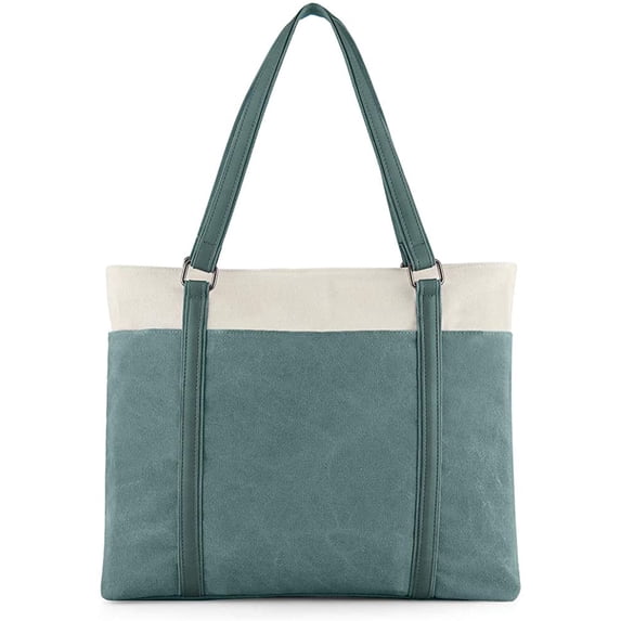 PIKADINGNIS Tote Bag for Women Fashion Canvas Designer Splice Handbag Purse Shoulder Bag