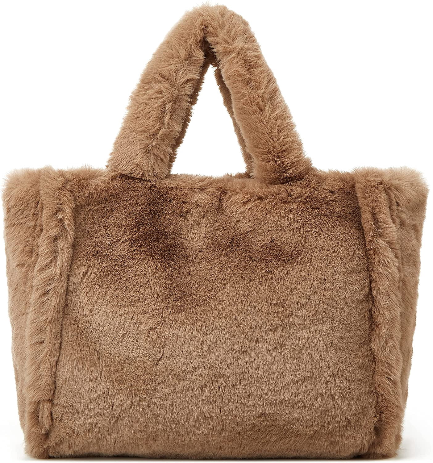 LONI Women’s Faux Fur Hobo Crossbody Bag – Animal Print, Adjustable Strap, Large 14x10x5 Inches