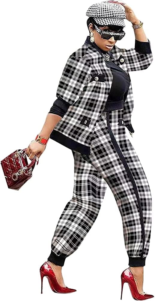 Two piece plaid outfit cheap