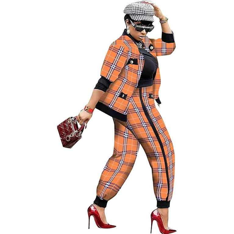 Plaid top women's suit