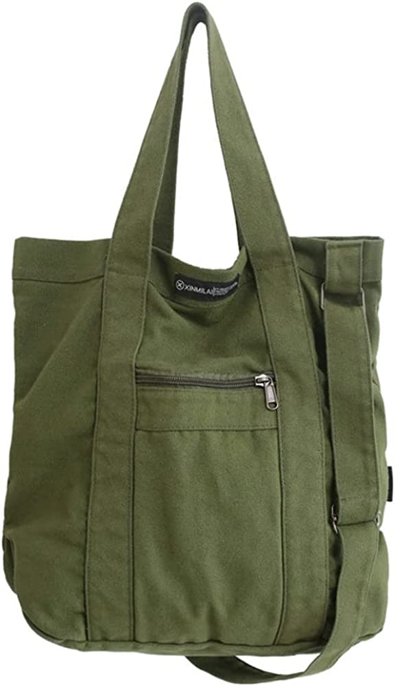 PIKADINGNIS Vintage Canvas Hobo Messenger Bag for Women Men Chic