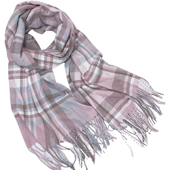PIKADINGNIS Winter Cozy Scarf Wraps Classic Tassel Plaid Multi-color Large Long Shawl for Women