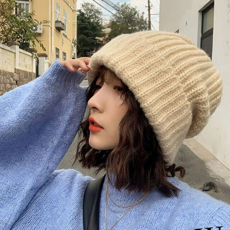 PIKADINGNIS Winter Hats for Women Large Size Knit Couple Cap Lady Knitted  Beanie Chapeau Femme шляпа женская Small Face 