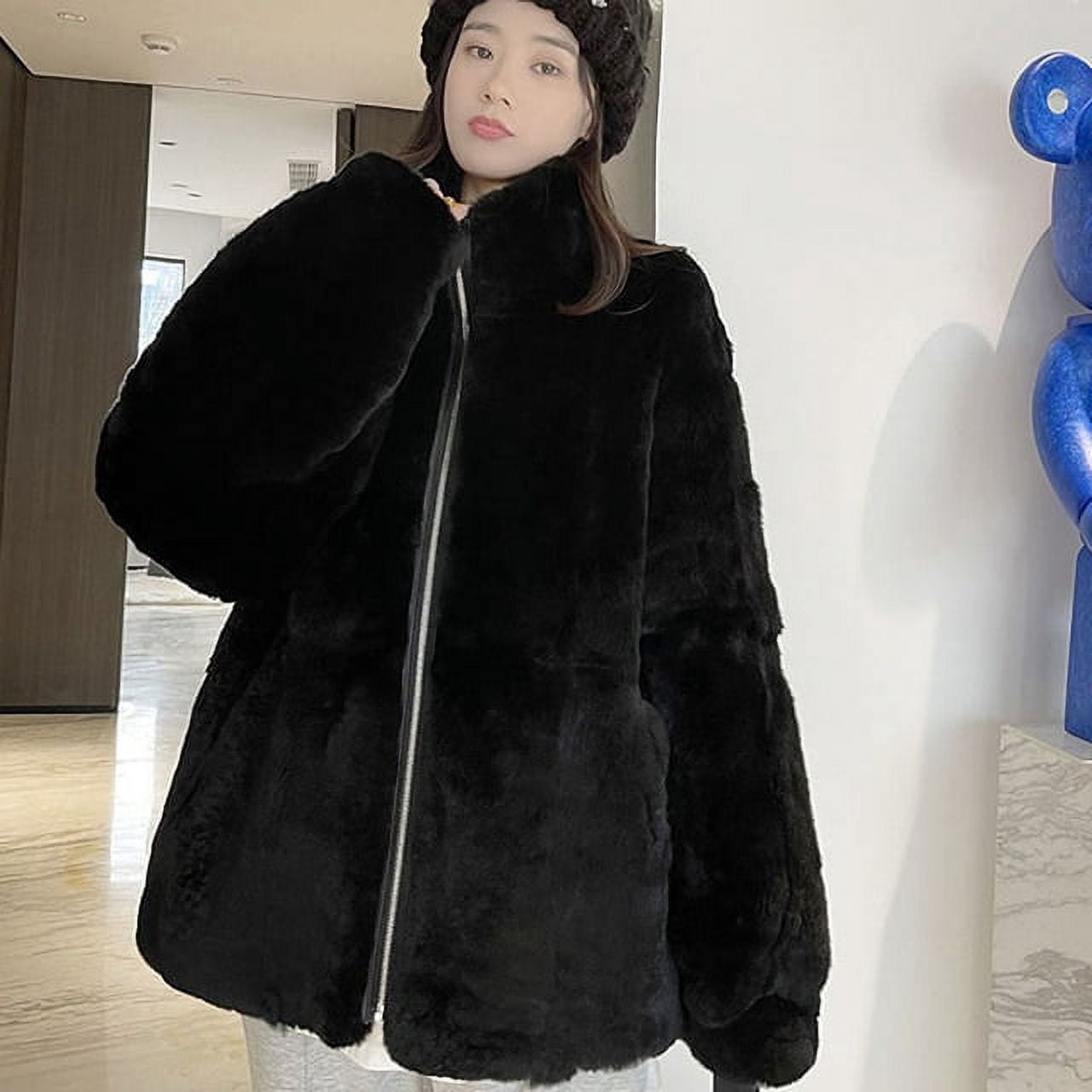 Faux Fur Zip Cardigan Plush Coat
