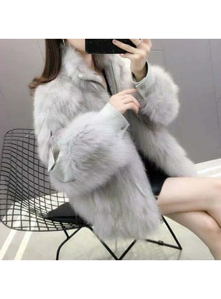 PIKADINGNIS Womens Faux Fox Fur Coat New Fashion Luxury Slim Fit Short Fur Coats  Women Autumn Winter Thicken Plush Jacket 