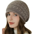 thumbnail image 1 of PIKADINGNIS Women Beanie Skull Hat Slouchy Cable Knitted Warm Soft Cap Fuzzy Stretch Thick Trendy Hats, 1 of 6