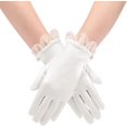 thumbnail image 1 of PIKADINGNIS Women Bridal Wedding Gloves Satin Short Opera Gloves Pearl Wrist Banquet Dress Gloves Fancy Party Floral Gloves, 1 of 6