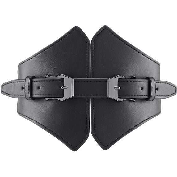 PIKADINGNIS Women Elastic Wide Band Dress Belt Cinch Stretch Fashion Vintage Waistband PU Leather Belt Custume Cosplay Party