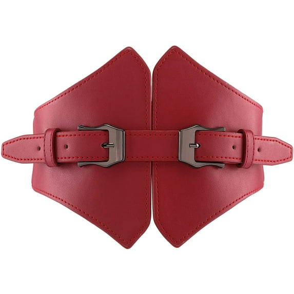 PIKADINGNIS Women Elastic Wide Band Dress Belt Cinch Stretch Fashion Vintage Waistband PU Leather Belt Custume Cosplay Party