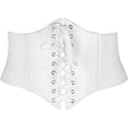 thumbnail image 1 of PIKADINGNIS Women Elastic Wide Band Tied Waspie Corset Waist Cincher Belt,Black, 1 of 5