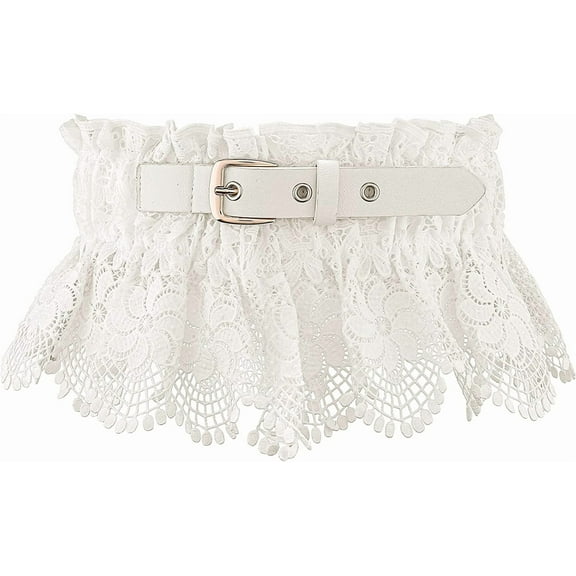 PIKADINGNIS Women Elastic Wide Belt Lace Stretchy Wide Waist Dress Belt Fashion Cinch Stretch Waistband Retro Trendy Ladies Belt