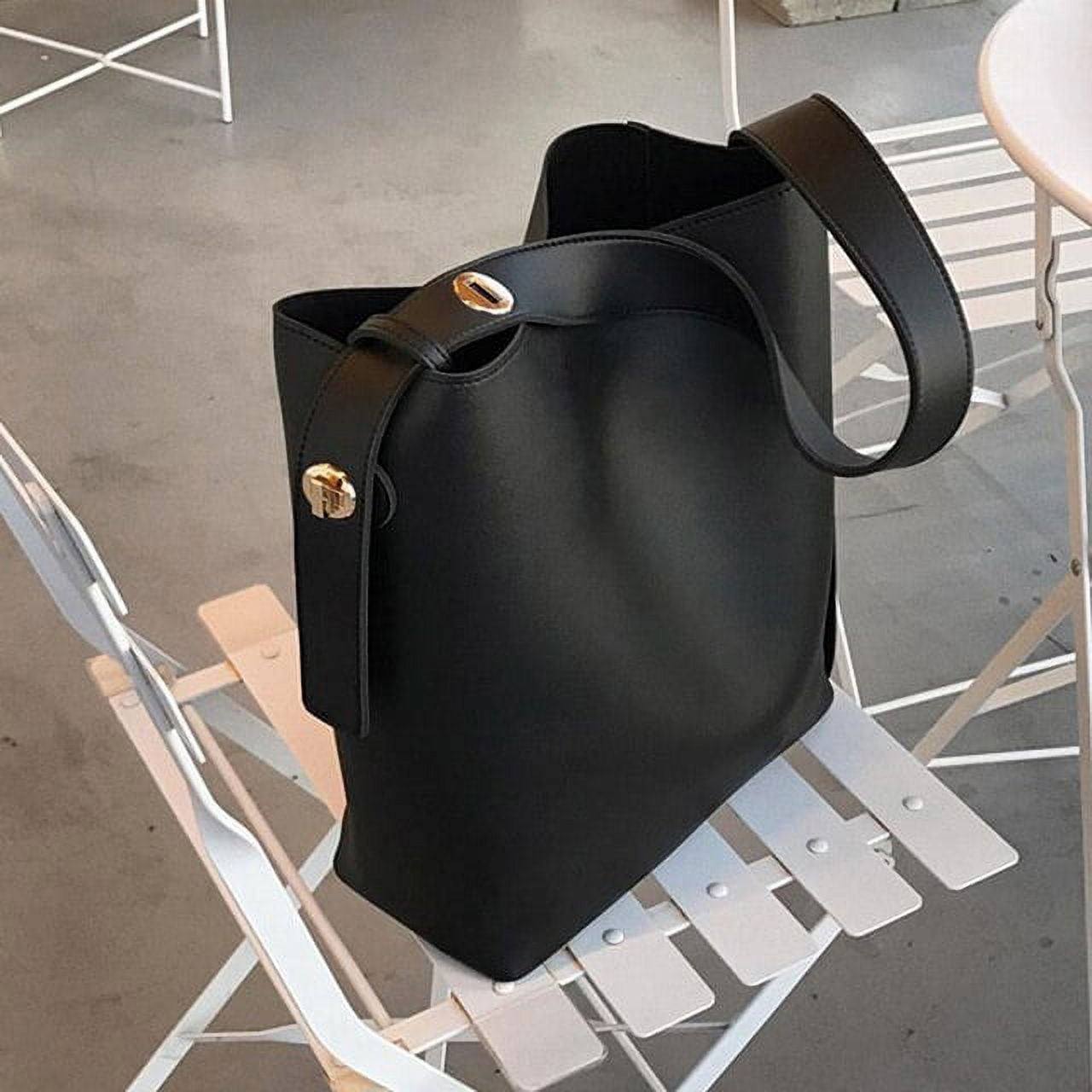 Buy Generic Fashion all-match bucket bag simple style pu leather one  shoulder women's handbags female bag casual Sac A Main Femme Ladies Color  Black at