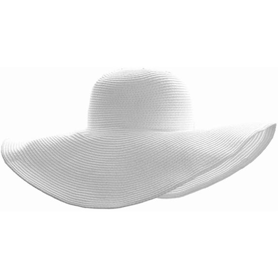 PIKADINGNIS Women Floppy Derby Hat Wide Large Brim Beach Straw Sun Cap