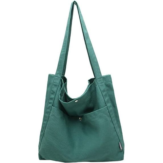 PIKADINGNIS Women Girls Fashion Canvas Shoulder Bag Large Casual Canvas Tote Hobo Handbag School Travel