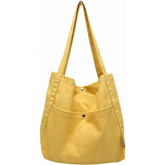 PIKADINGNIS Women Girls Fashion Canvas Shoulder Bag Large Casual Canvas Tote Hobo Handbag School Travel