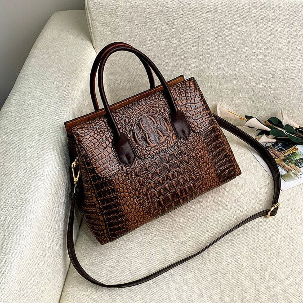 Women's Genuine Leather Crossbody Bag - Vintage Retro Style Handbag/Purse With Flap - View #10
