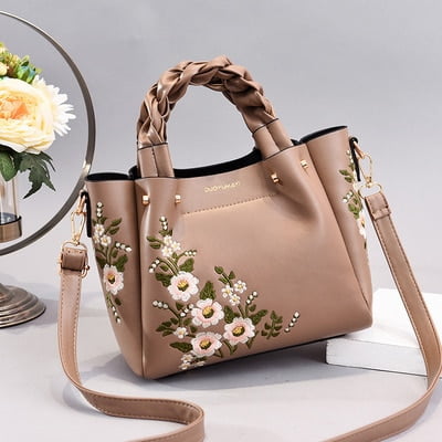Pikadingnis Women's Floral PU Leather Hand Bag