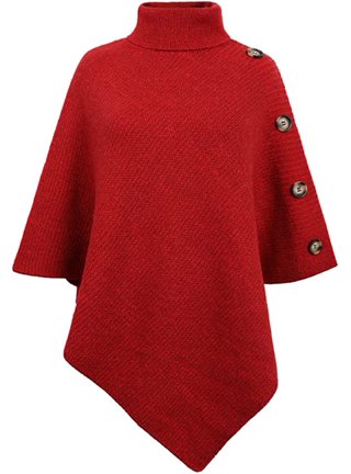 Red Black Poncho