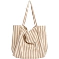 thumbnail image 1 of PIKADINGNIS Women Large Canvas Tote Bag Stripes Corduroy Handbags Cute Hobo Purse, 1 of 5