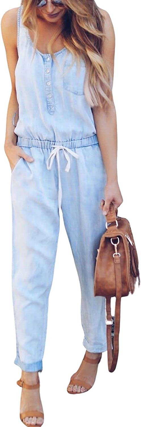 The Pike Denim Jumpsuit in Light Wash Curves