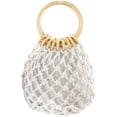 thumbnail image 1 of PIKADINGNIS Women Mini Clutch Tote Handbag Top-handle Bucket Drawstring Handbag Beach Woven Handmade Fishing Net Bag Pouch Purse, 1 of 6