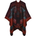 thumbnail image 1 of PIKADINGNIS Women Pattern Shawl Warm Long Sweater Open Front Cardigan Coat Cape Wraps Retro Winter Scarf Blanket, 1 of 5