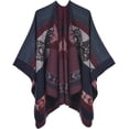 thumbnail image 1 of PIKADINGNIS Women Pattern Shawl Warm Long Sweater Open Front Cardigan Coat Cape Wraps Retro Winter Scarf Blanket, 1 of 5