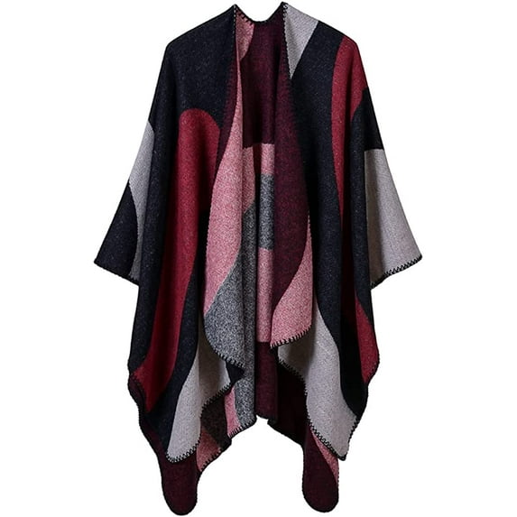 PIKADINGNIS Women Shawel Wraps Office Beach Poncho Opean Front Sweaters Coat Long Scarf Blanket