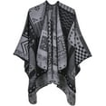 thumbnail image 1 of PIKADINGNIS Women Shawl Wraps Plaid Poncho Open Front Sweater Cardigan Cape Fleece Scarf Coat Office Blanket, 1 of 6