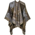 thumbnail image 1 of PIKADINGNIS Women Shawl Wraps Plaid Poncho Open Front Sweater Cardigan Cape Fleece Scarf Coat Office Blanket, 1 of 6
