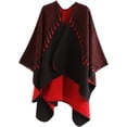 thumbnail image 1 of PIKADINGNIS Women Shawl Wraps Poncho Fleece Sweater Cape Open Front Coat Office Warm Blanket Scarf, 1 of 6