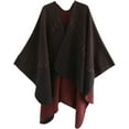 thumbnail image 1 of PIKADINGNIS Women Shawl Wraps Poncho Fleece Sweater Cape Open Front Coat Office Warm Blanket Scarf, 1 of 6