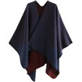 thumbnail image 1 of PIKADINGNIS Women Shawl Wraps Poncho Fleece Sweater Cape Open Front Coat Office Warm Blanket Scarf, 1 of 6