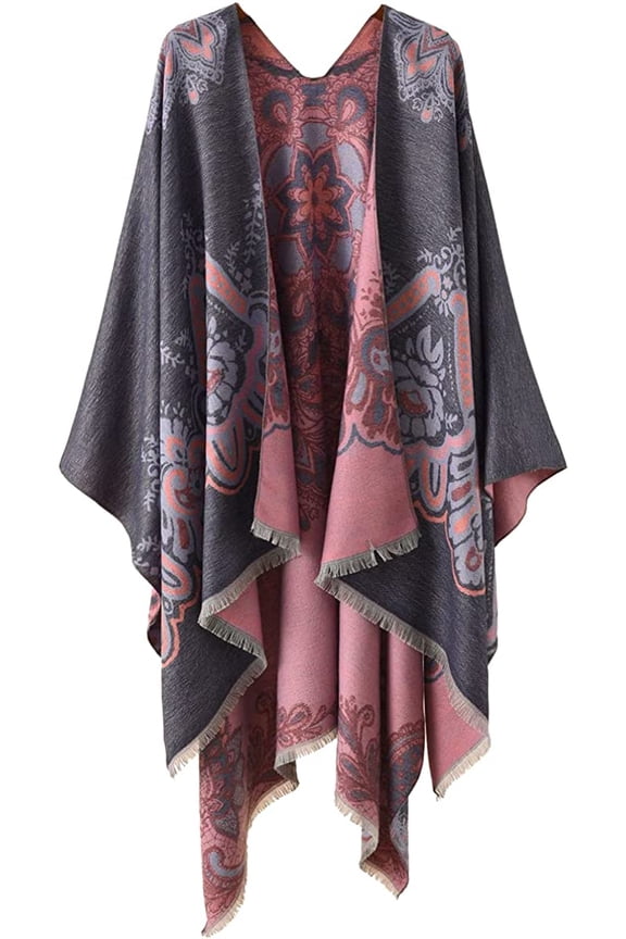 Women Shawl Wraps Poncho Fleece Sweater Coat Cape Travel Warm Shawel Office Blanket Scarf