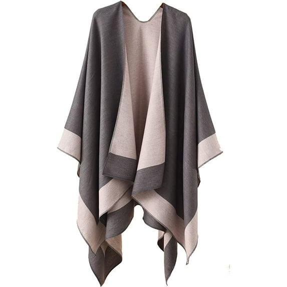 PIKADINGNIS Women Shawl Wraps Poncho Wram Sweater Cardigan Cape Blanket Large Open Front Coat Scarf