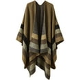 thumbnail image 1 of PIKADINGNIS Women Shawl Wraps Stripe Poncho Open Front Sweater Cardigan Coat Cape Fleece Blanket Scarf, 1 of 6
