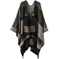 thumbnail image 1 of PIKADINGNIS Women Shawl Wraps Warm Plaid Poncho Blanket Open Front Sweater Cardigan Cape Fall Winter Fleece Scarf Coat, 1 of 6
