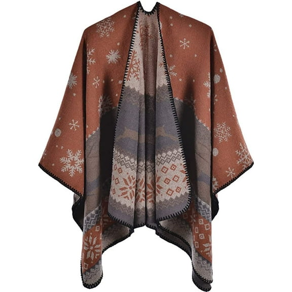 PIKADINGNIS Women Shawls Wrap Blanket Sweater Long Cardigan Poncho Thickened Warm Coat Winter Scarf for Outing and Party