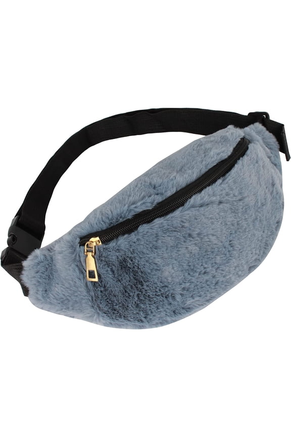 Women Soft Velvet Fanny Pack Plush Leopard Pattern Chest Bag Cross Body Bag Purse Girls Waist Bag