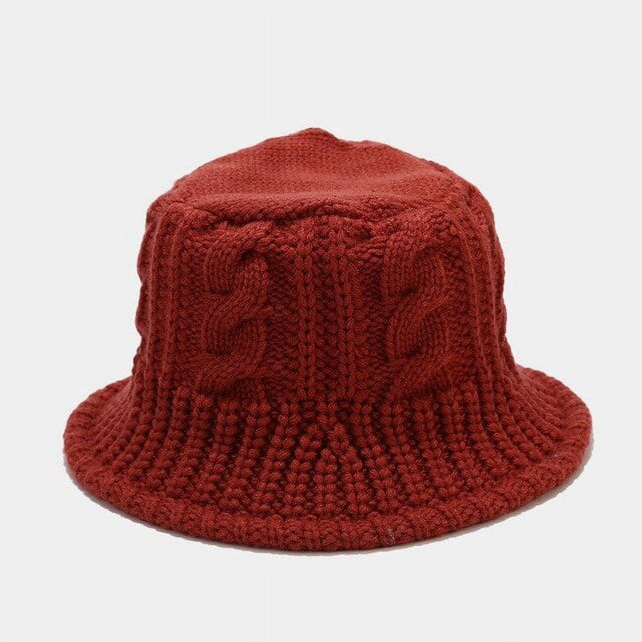 PIKADINGNIS Women Solid Colors Knitted Fisherman Hat Handmade Crochet  Matching Basin Hat Autumn Winter Sunscreen Sun Hats Female Panama Gift 